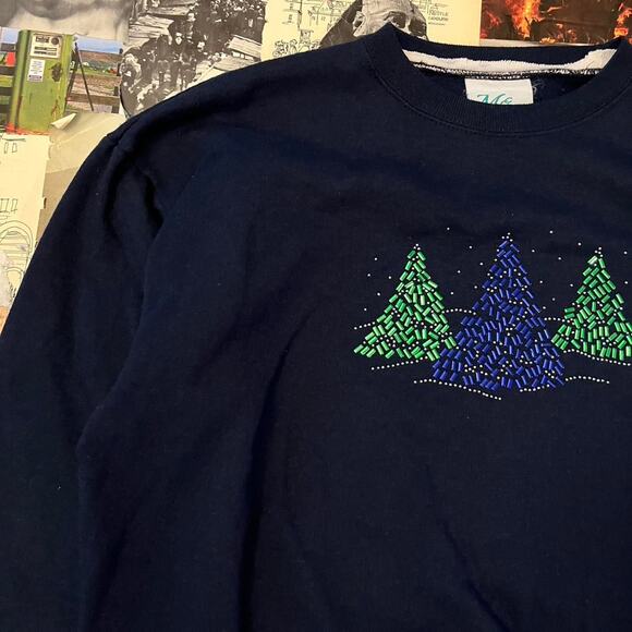 Vintage Christmas Embellished Pullover Sweater - Picture 2 of 6